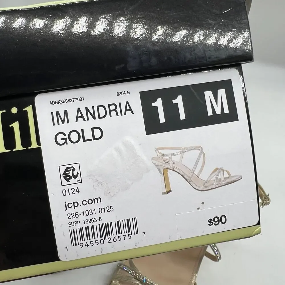 I. Miller Womens Andria Heeled Sandals Gold Size 11M
